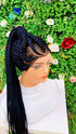 PONYTAIL BRAIDED WIGS  ON  360 LACE CLOSURE LARGE CAP - d.glitterzwigs