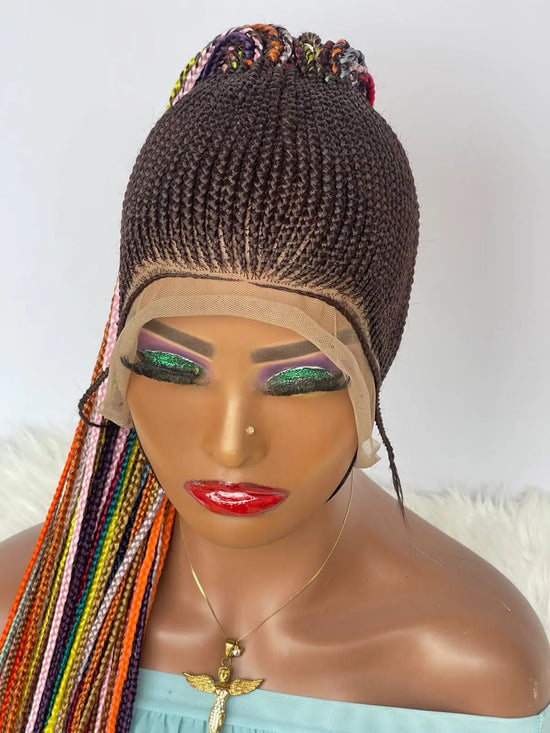 PONYTAIL BRAIDED WIGS  ON  360 LACE CLOSURE - d.glitterzwigs