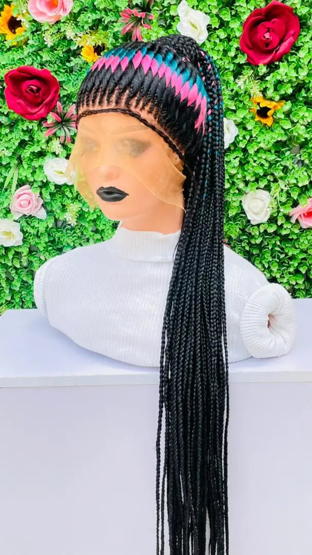 TISSUE PONYTAIL BRAIDED WIGS ON 360 LACE CLOSURES - d.glitterzwigs