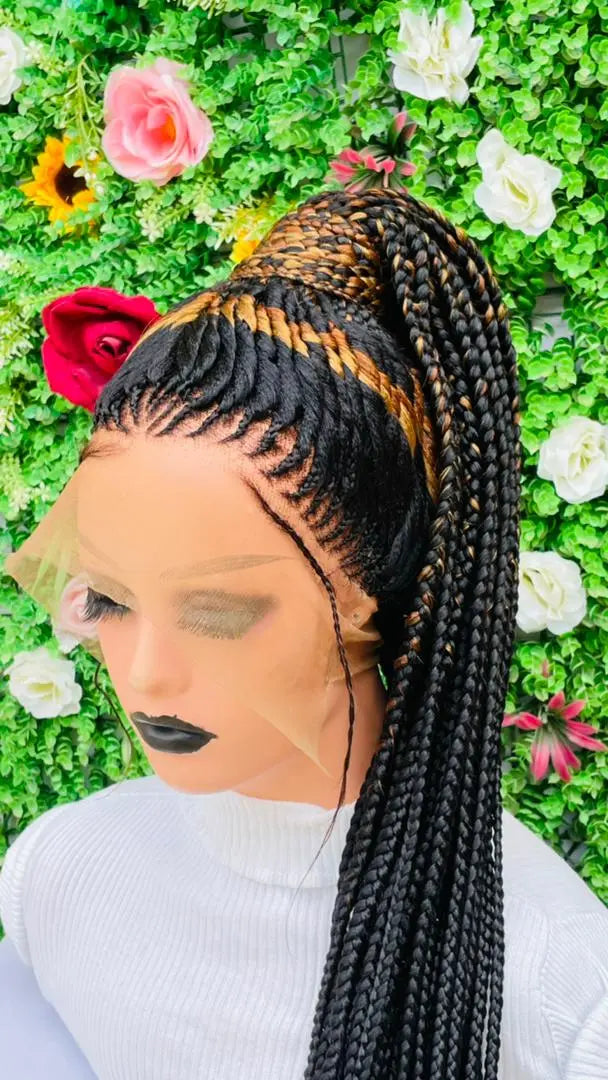 TISSUE PONYTAIL BRAIDED WIGS ON 360 LACE CLOSURES - d.glitterzwigs