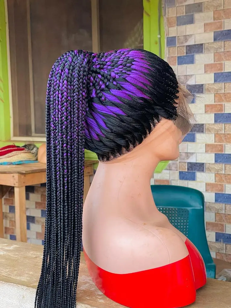 TISSUE PONYTAIL BRAIDED WIGS ON 360 LACE CLOSURES - d.glitterzwigs