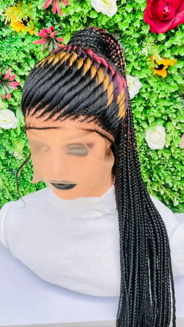 TISSUE PONYTAIL BRAIDED WIGS ON 360 LACE CLOSURES - d.glitterzwigs