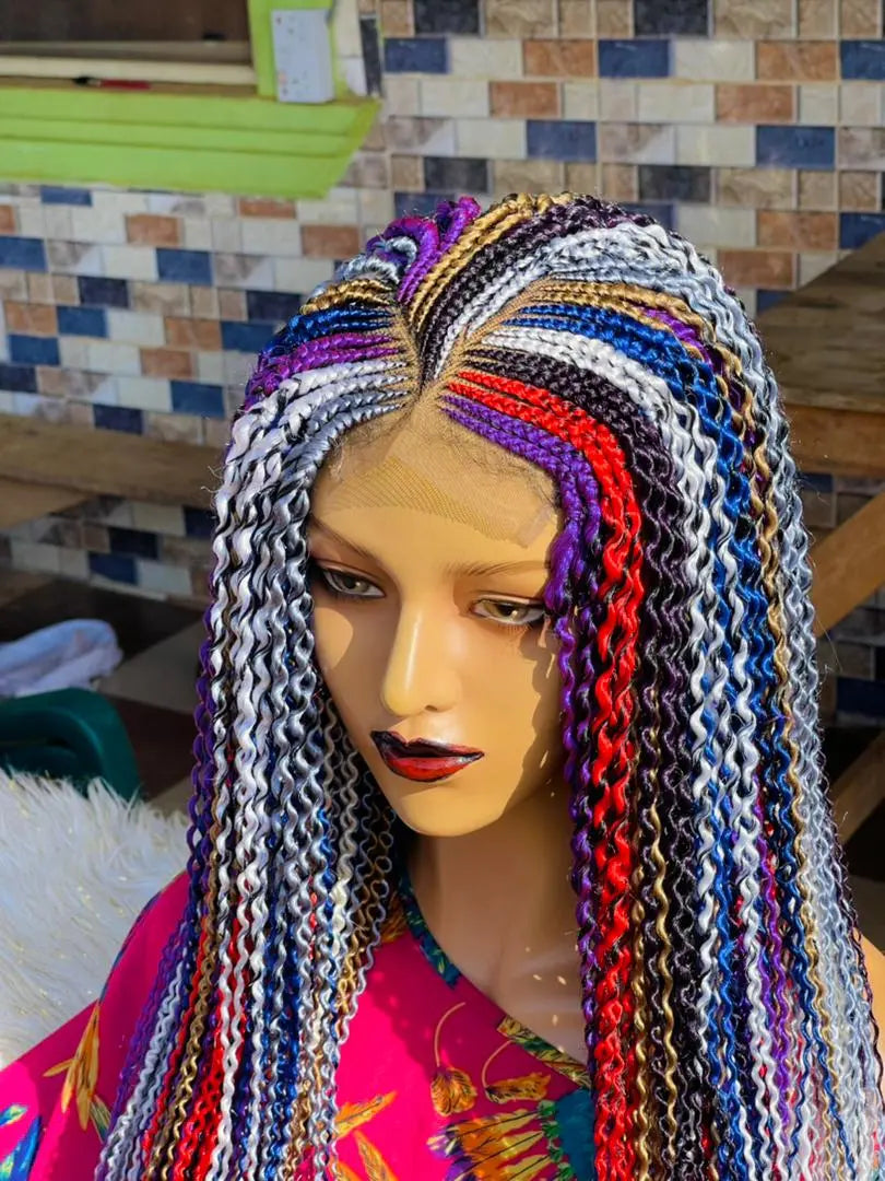 WATERMELON BRAIDED WIGS ON 4*4 CLOSURE - d.glitterzwigs