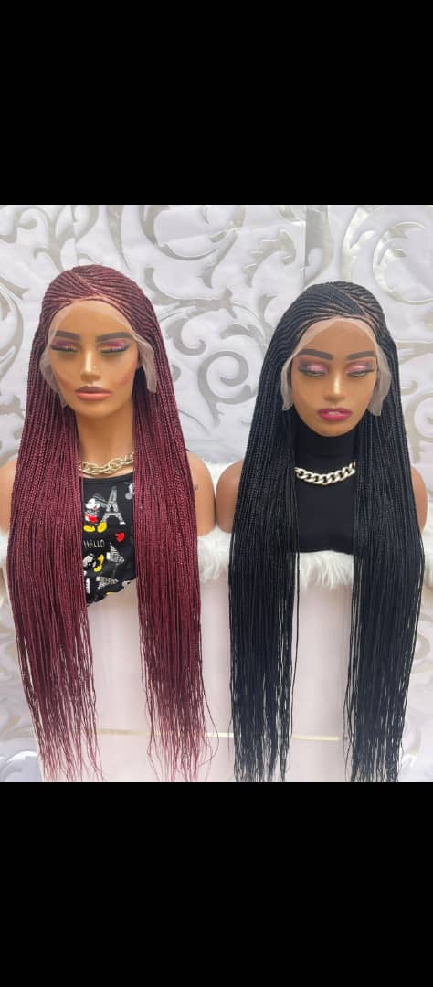 AFRICAN BRAIDED CONROW WIGS ON 13*6 LACE CLOSURE - d.glitterzwigs