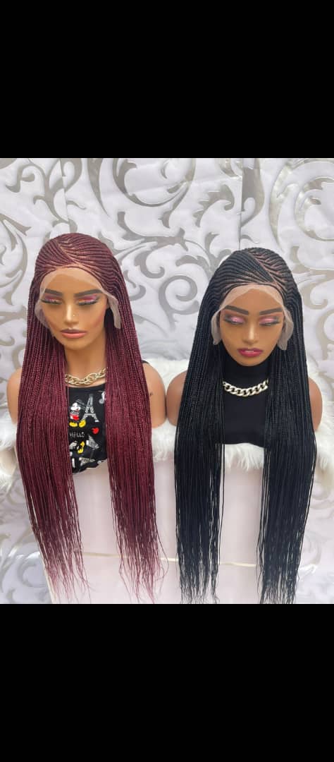 AFRICAN BRAIDED CONROW WIGS ON 13*6 LACE CLOSURE - d.glitterzwigs
