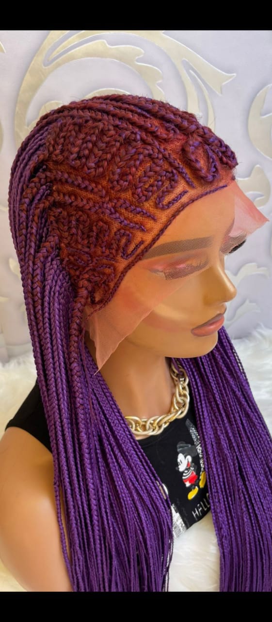 AFRICAN BRAIDED CONROW WIGS ON 13*6 LACE CLOSURE - d.glitterzwigs