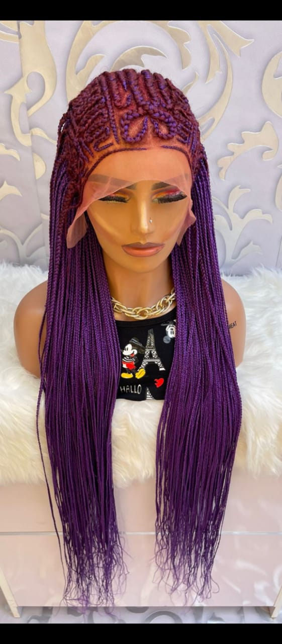 AFRICAN BRAIDED CONROW WIGS ON 13*6 LACE CLOSURE - d.glitterzwigs