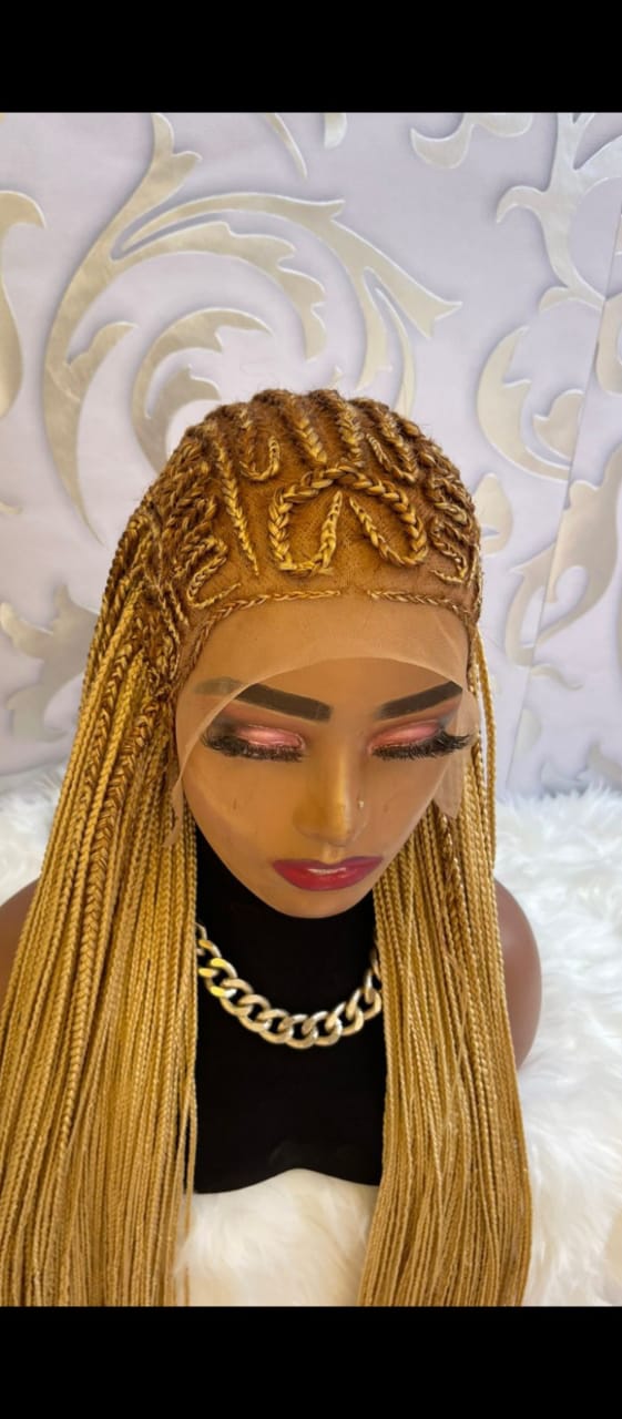 AFRICAN BRAIDED CONROW WIGS ON 13*6 LACE CLOSURE - d.glitterzwigs