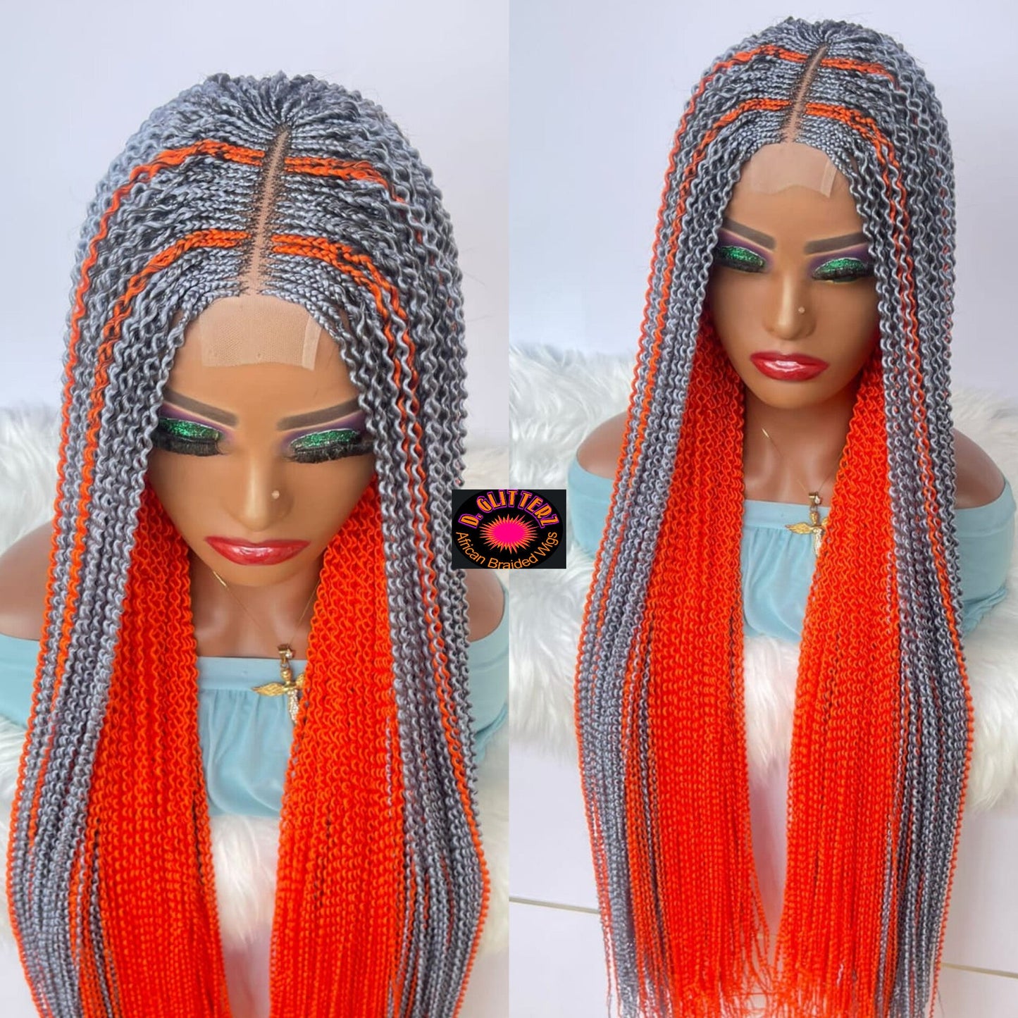 AFRICAN BRAIDED CONROW WIGS ON 2*4 LACE CLOSURE - d.glitterzwigs