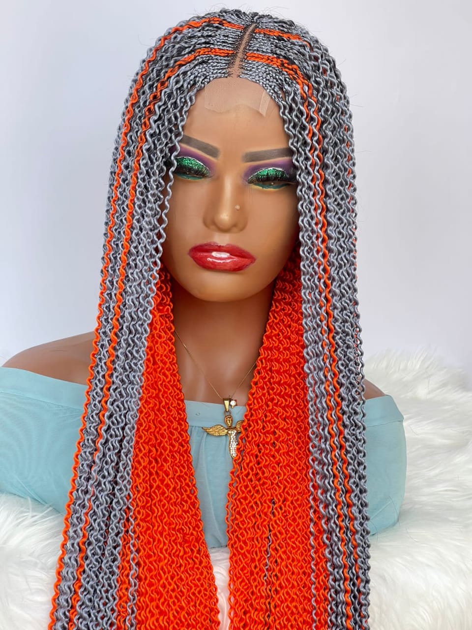 AFRICAN BRAIDED CONROW WIGS ON 2*4 LACE CLOSURE - d.glitterzwigs