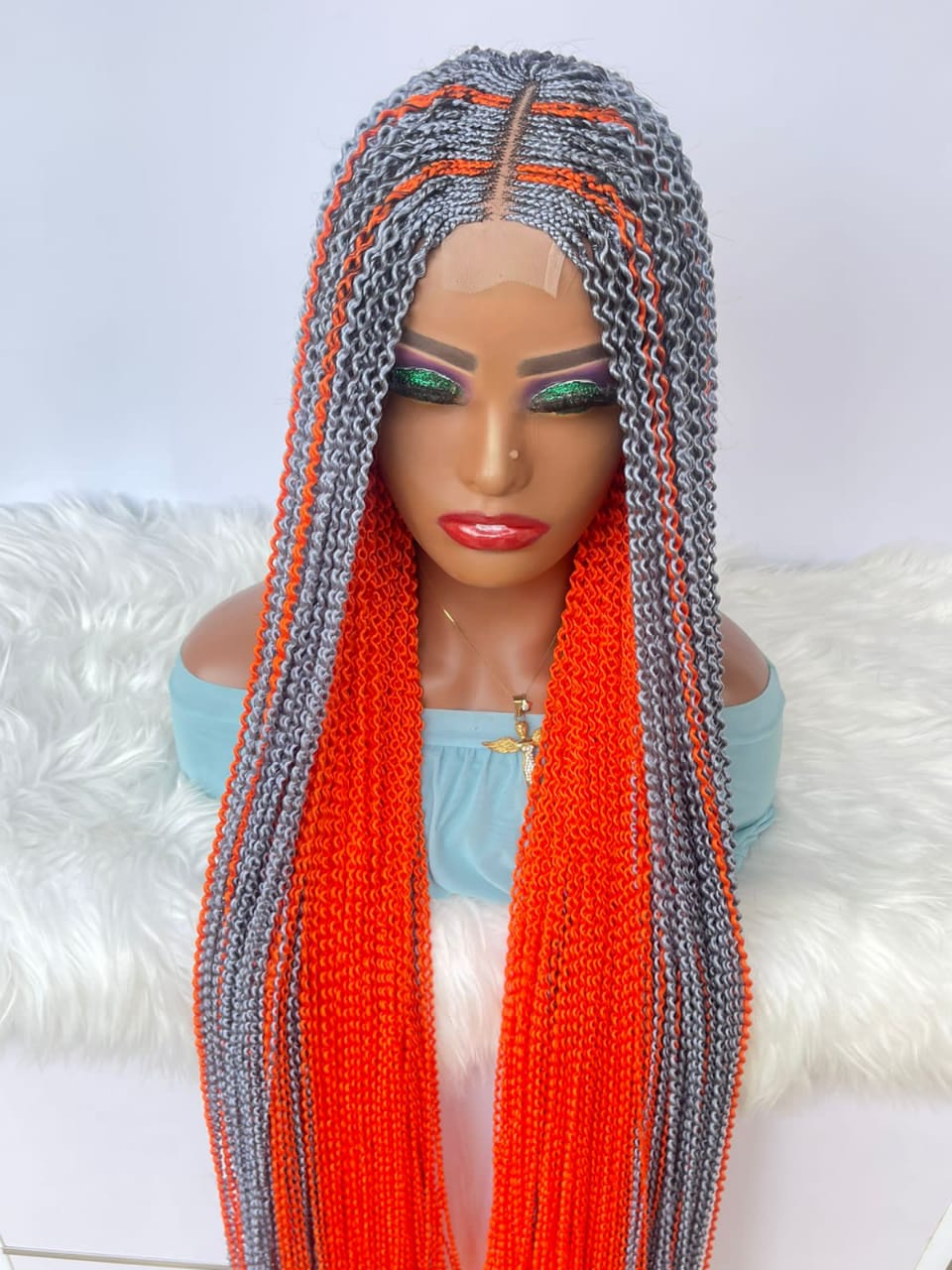 AFRICAN BRAIDED CONROW WIGS ON 2*4 LACE CLOSURE - d.glitterzwigs