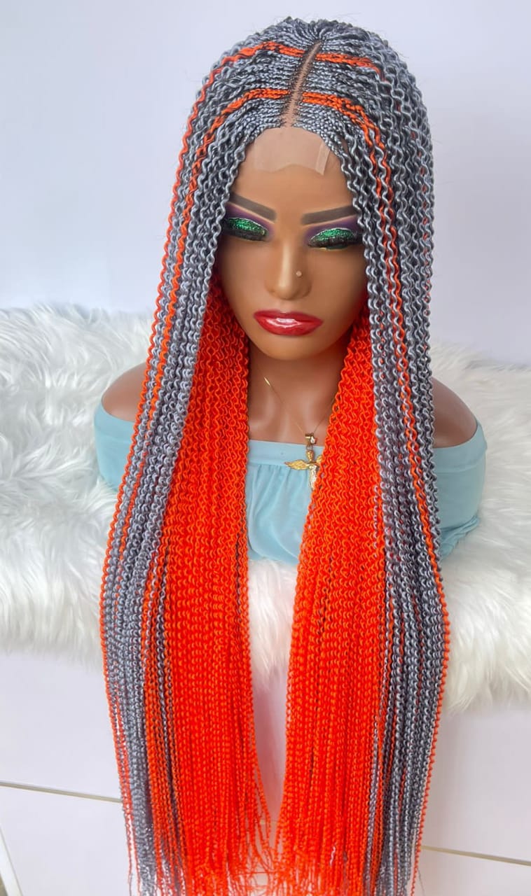 AFRICAN BRAIDED CONROW WIGS ON 2*4 LACE CLOSURE - d.glitterzwigs