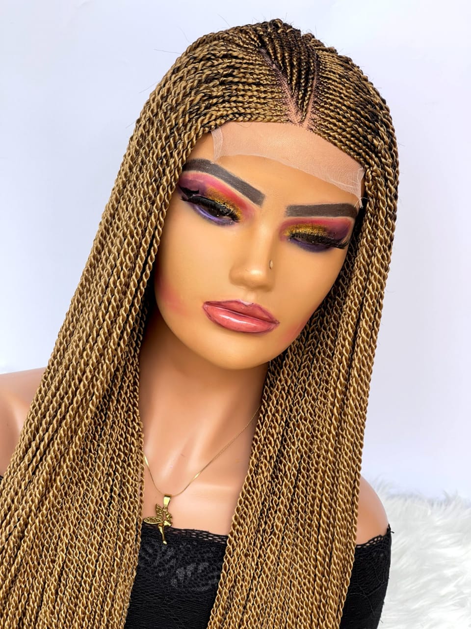 AFRICAN BRAIDED CONROW WIGS ON 4*4 LACE CLOSURE - d.glitterzwigs