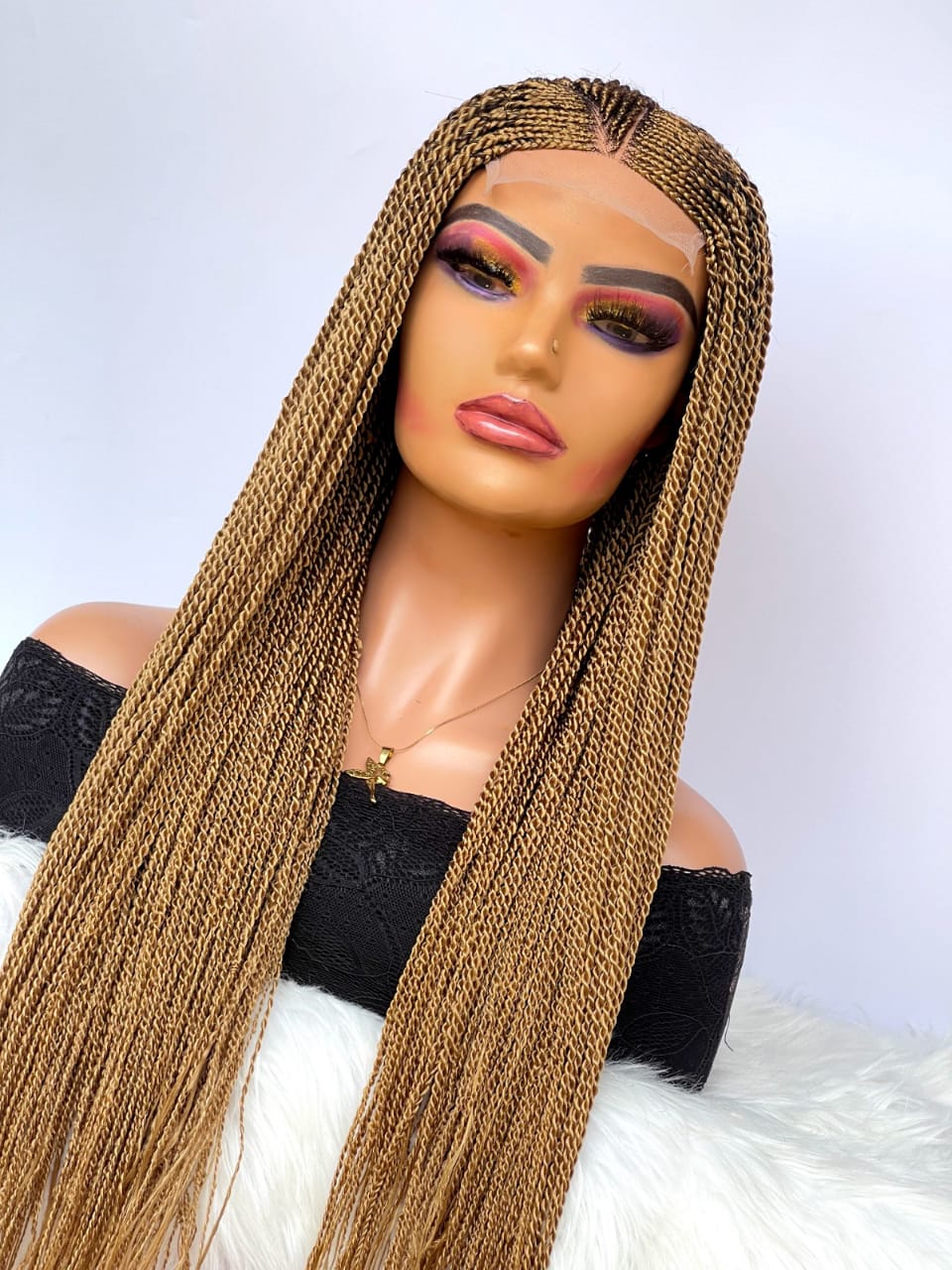 AFRICAN BRAIDED CONROW WIGS ON 4*4 LACE CLOSURE - d.glitterzwigs