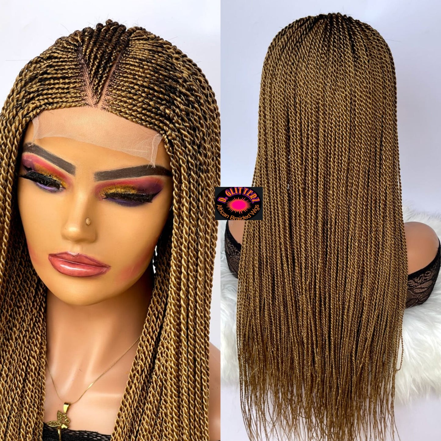 AFRICAN BRAIDED CONROW WIGS ON 4*4 LACE CLOSURE - d.glitterzwigs