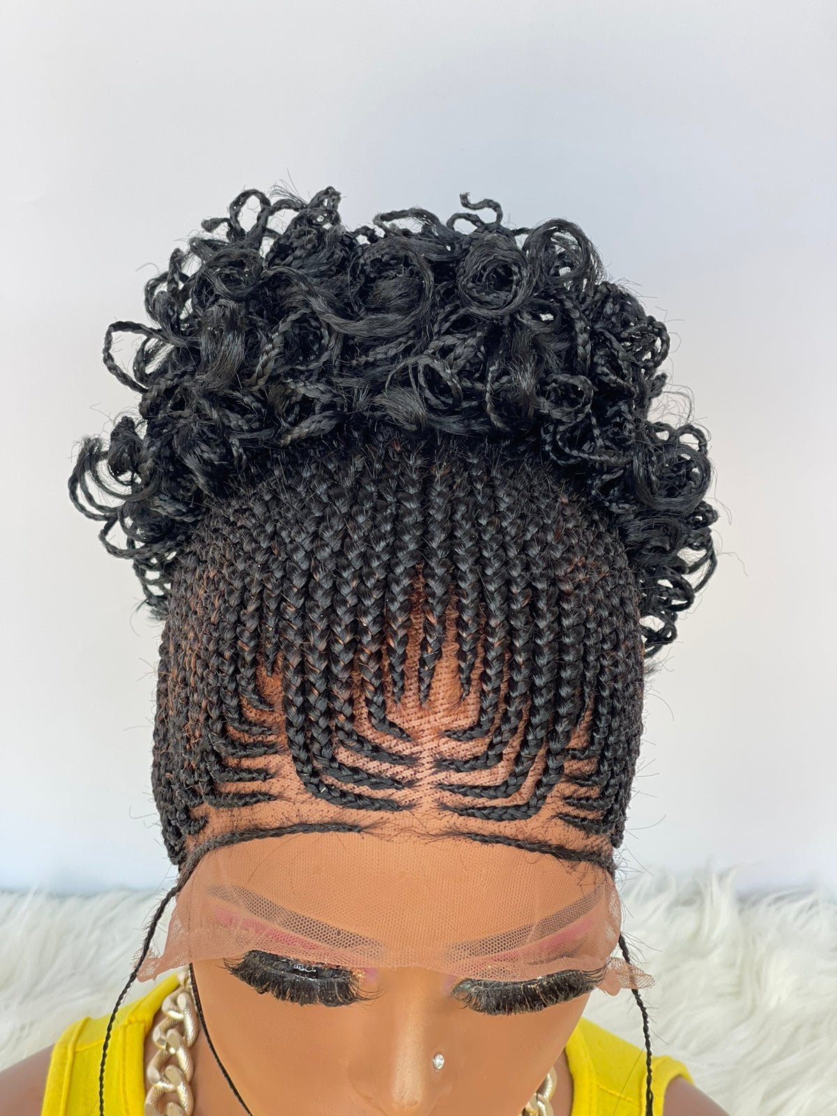 AFRICAN BRAIDED PONYTAIL WIG ON FULL LACE CLOSURE - d.glitterzwigs