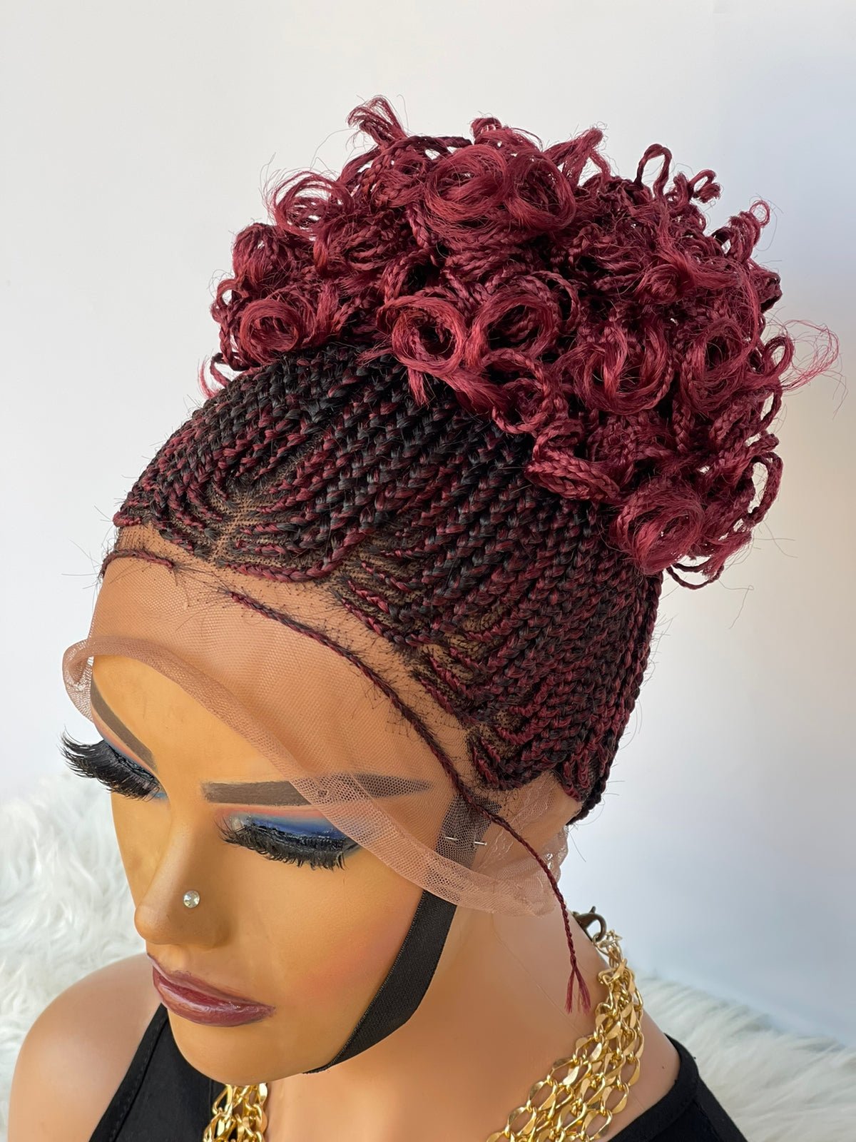 AFRICAN BRAIDED PONYTAIL WIG ON FULL LACE CLOSURE - d.glitterzwigs