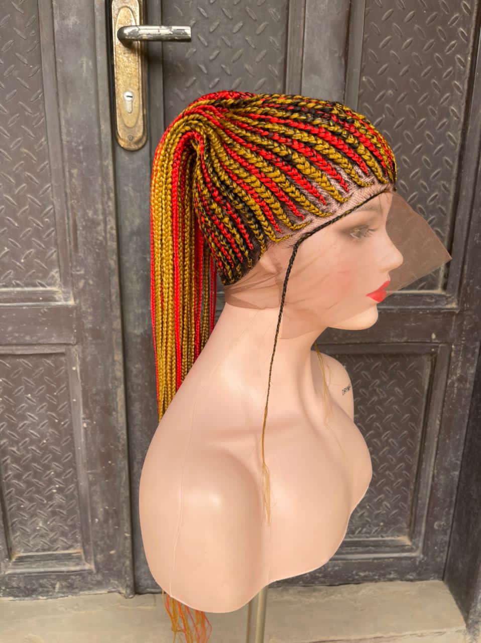 AFRICAN BRAIDED PONYTAIL WIGS ON 360 Lace 38" - d.glitterzwigs