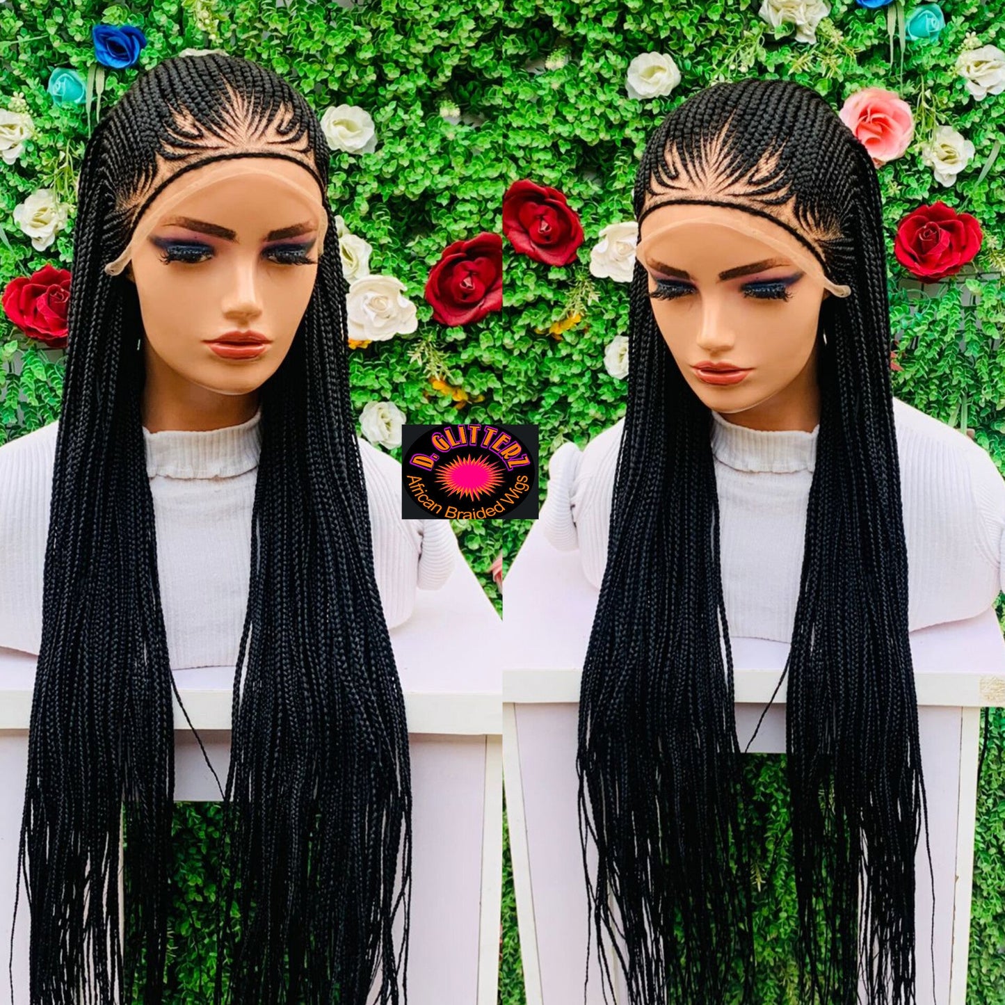 AFRICAN BRAIDED WIG ON 13×6 FRONTAL LACE CLOSURE - d.glitterzwigs