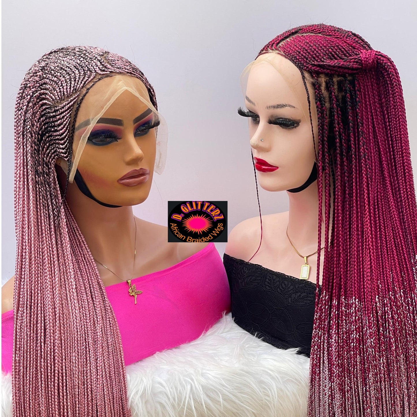 AFRICAN BRAIDED WIG ON 13*6 FRONTAL LACE CLOSURES - d.glitterzwigs