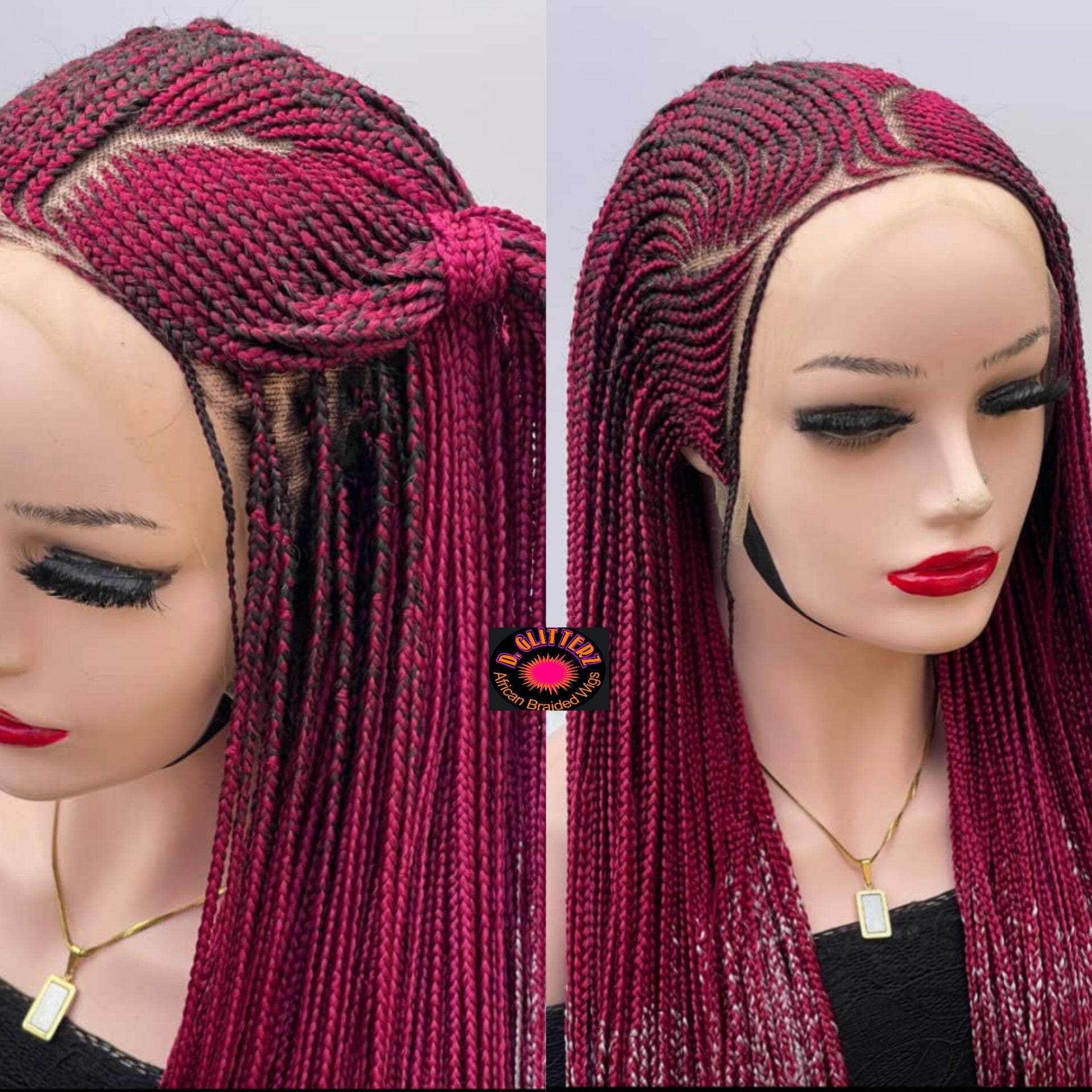 AFRICAN BRAIDED WIG ON 13*6 FRONTAL LACE CLOSURES - d.glitterzwigs