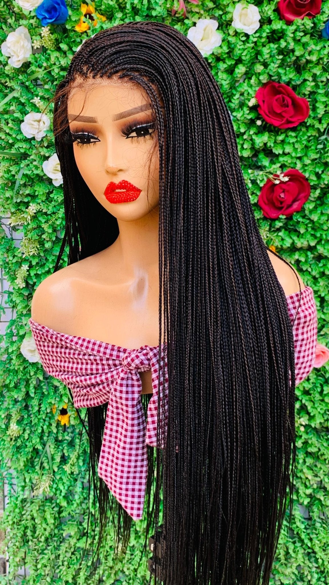 AFRICAN BRAIDED WIGS ON 13*4 LACE CLOSURE - d.glitterzwigs