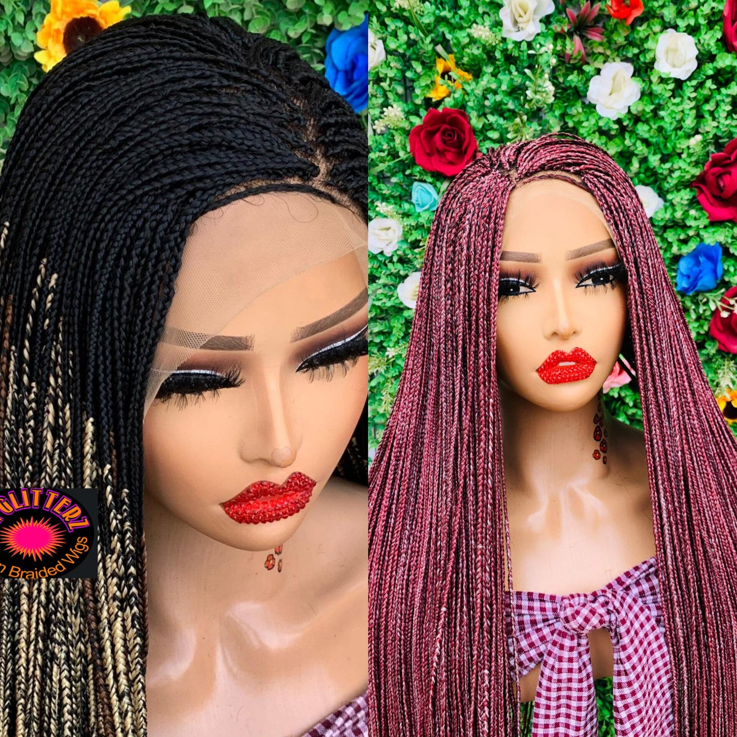 AFRICAN BRAIDED WIGS ON 13*4 LACE CLOSURE - d.glitterzwigs