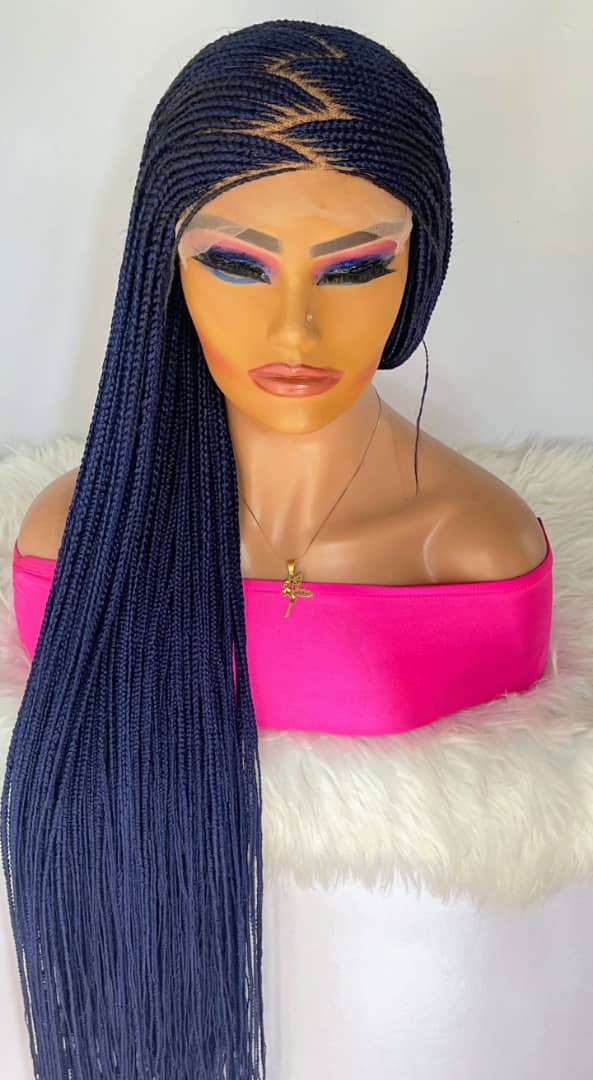 AFRICAN BRAIDED WIGS ON 13*6 FRONTAL LACE CLOSURE - d.glitterzwigs