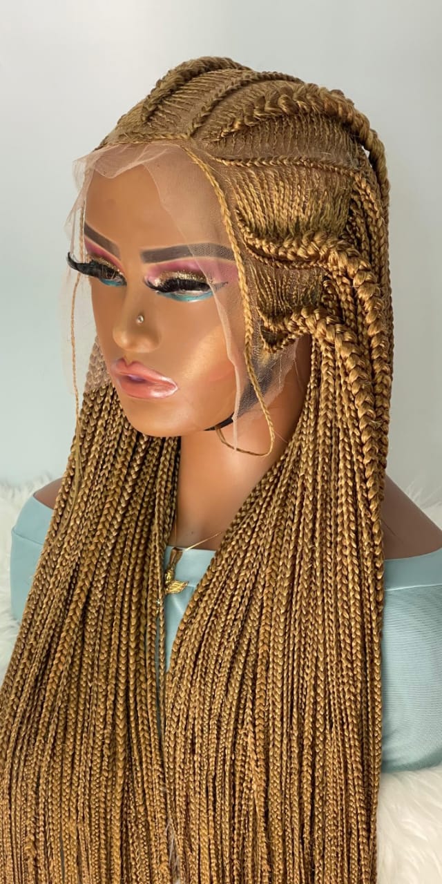 AFRICAN BRAIDED WIGS ON 13*6 FRONTAL LACE CLOSURE - d.glitterzwigs