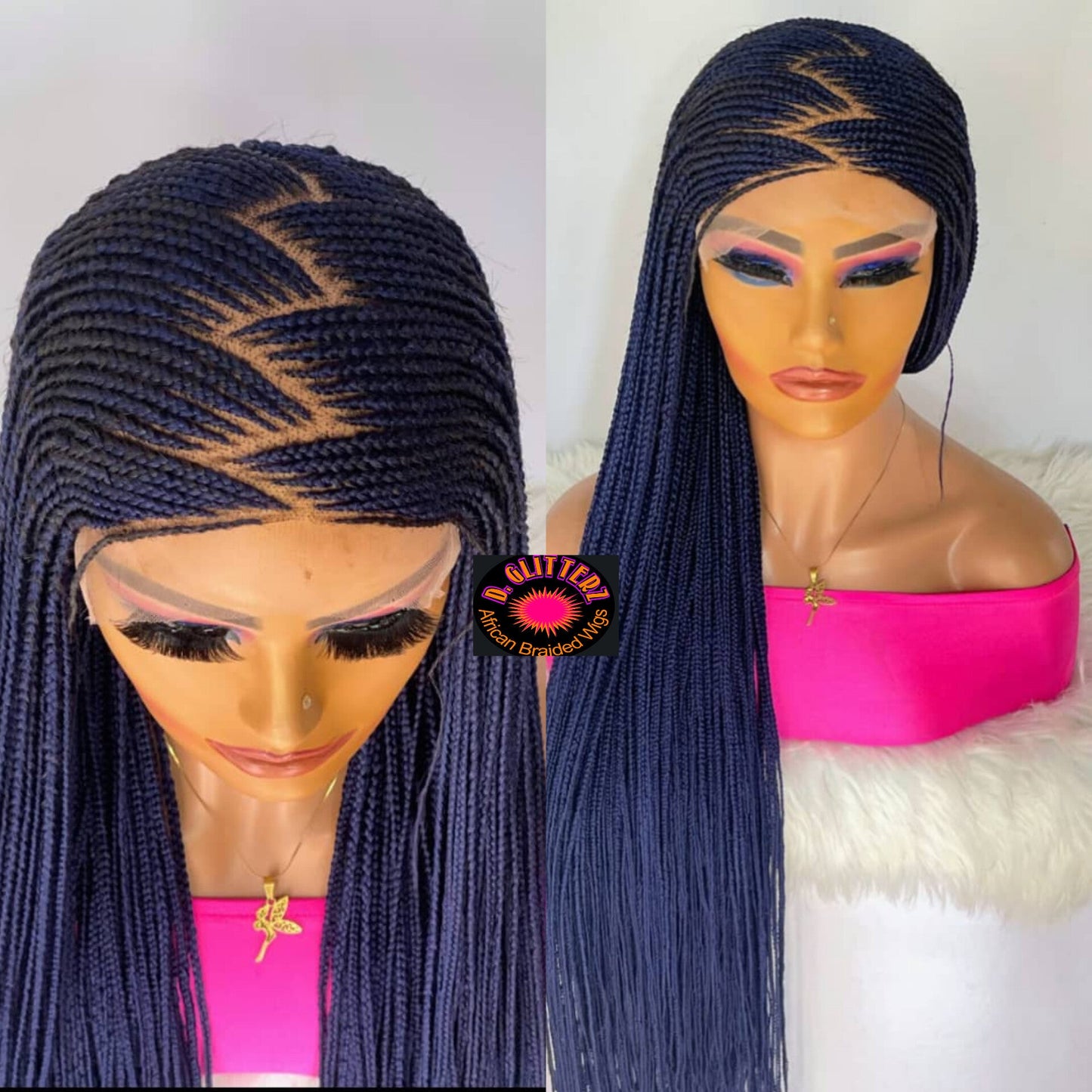 AFRICAN BRAIDED WIGS ON 13*6 FRONTAL LACE CLOSURE - d.glitterzwigs