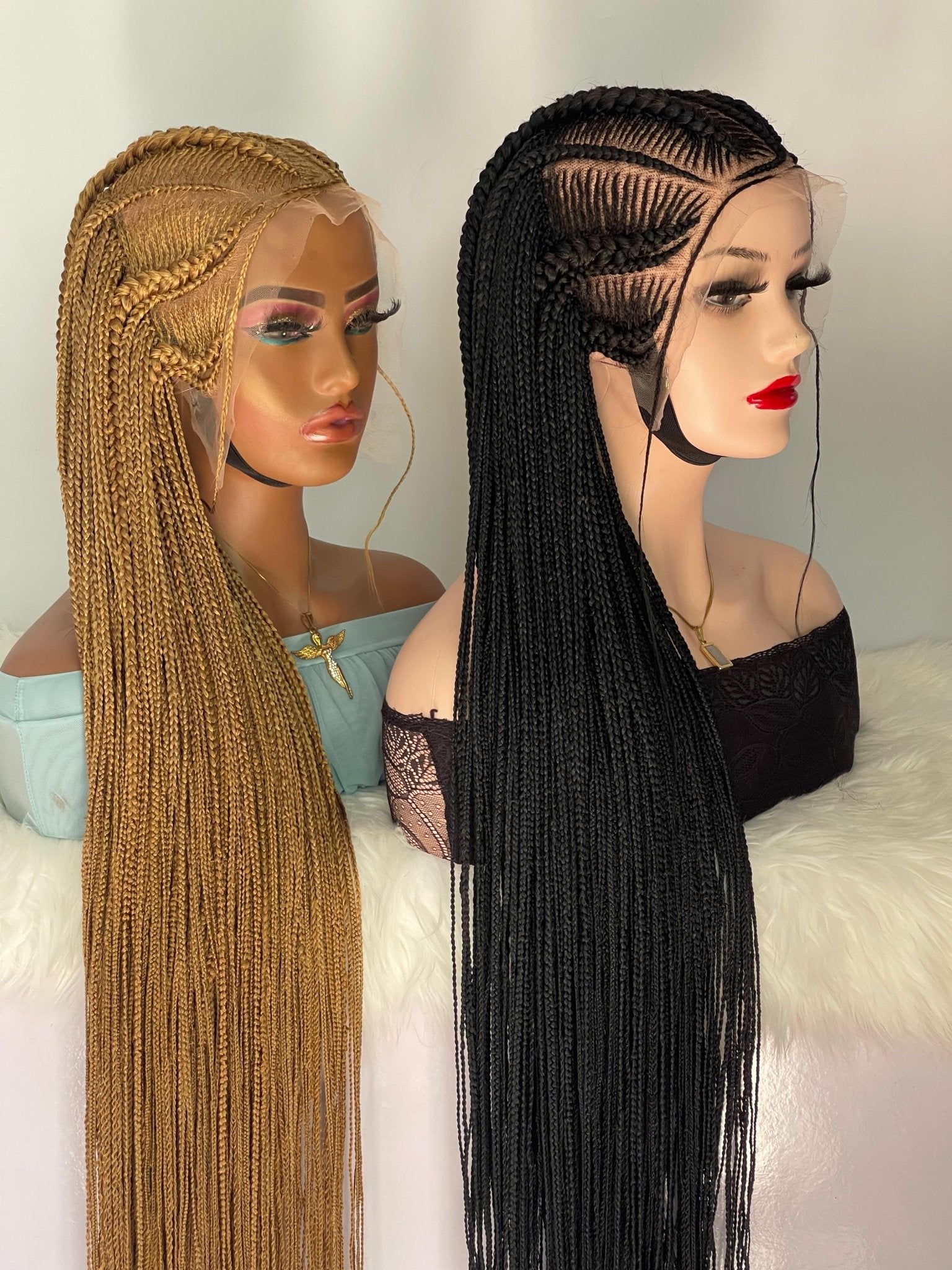 AFRICAN BRAIDED WIGS ON 13*6 FRONTAL LACE CLOSURE - d.glitterzwigs