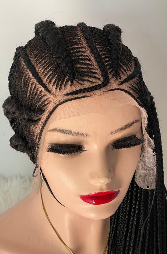 AFRICAN BRAIDED WIGS ON 13*6 FRONTAL LACE CLOSURE - d.glitterzwigs