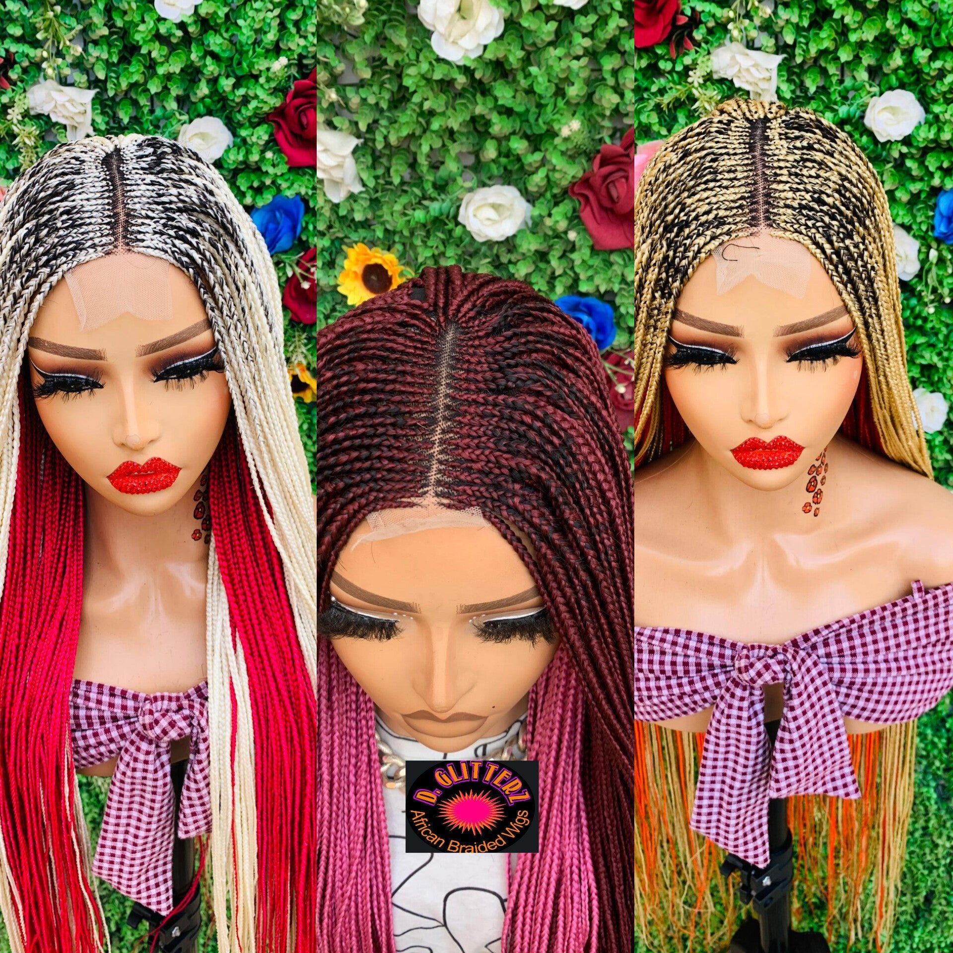 AFRICAN BRAIDED WIGS ON 2*4 LACE CLOSURE - d.glitterzwigs