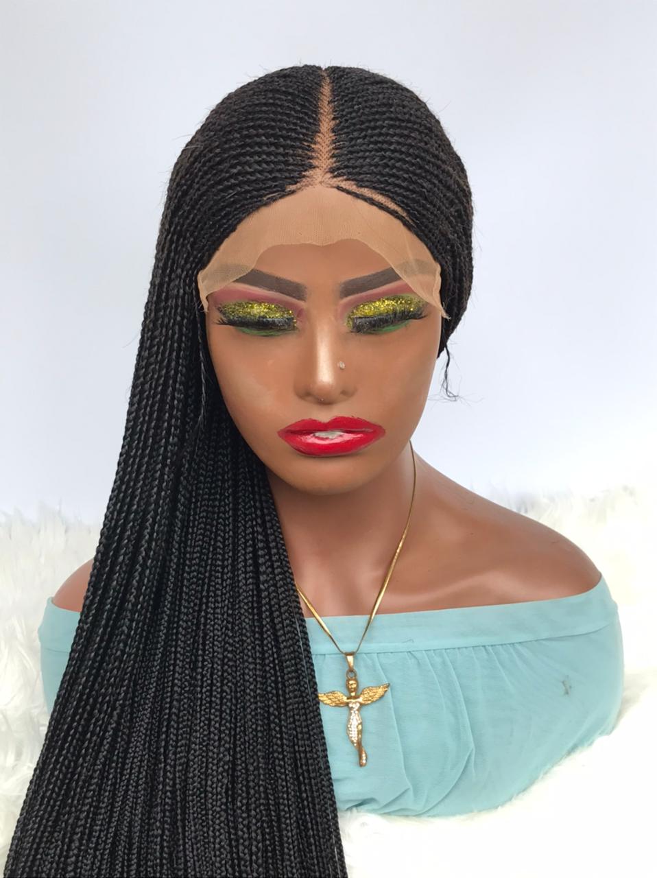 AFRICAN BRAIDED WIGS ON 7*7 LACE CLOSURE - d.glitterzwigs