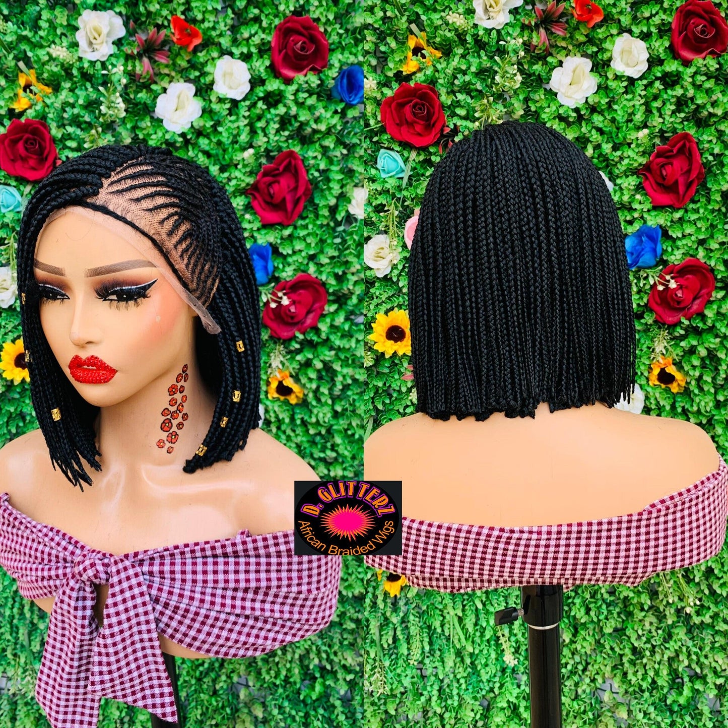 BRAIDED BOB WIGS ON 13*6 LACE CLOSURE - d.glitterzwigs