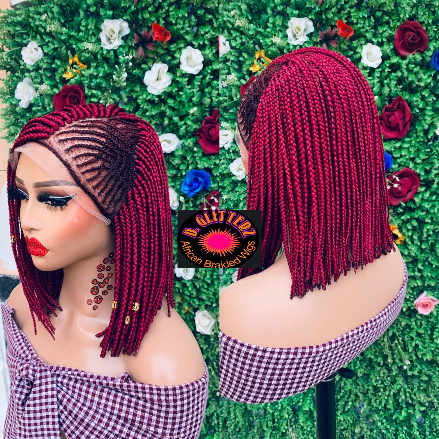 BRAIDED BOB WIGS ON 13*6 LACE CLOSURE - d.glitterzwigs