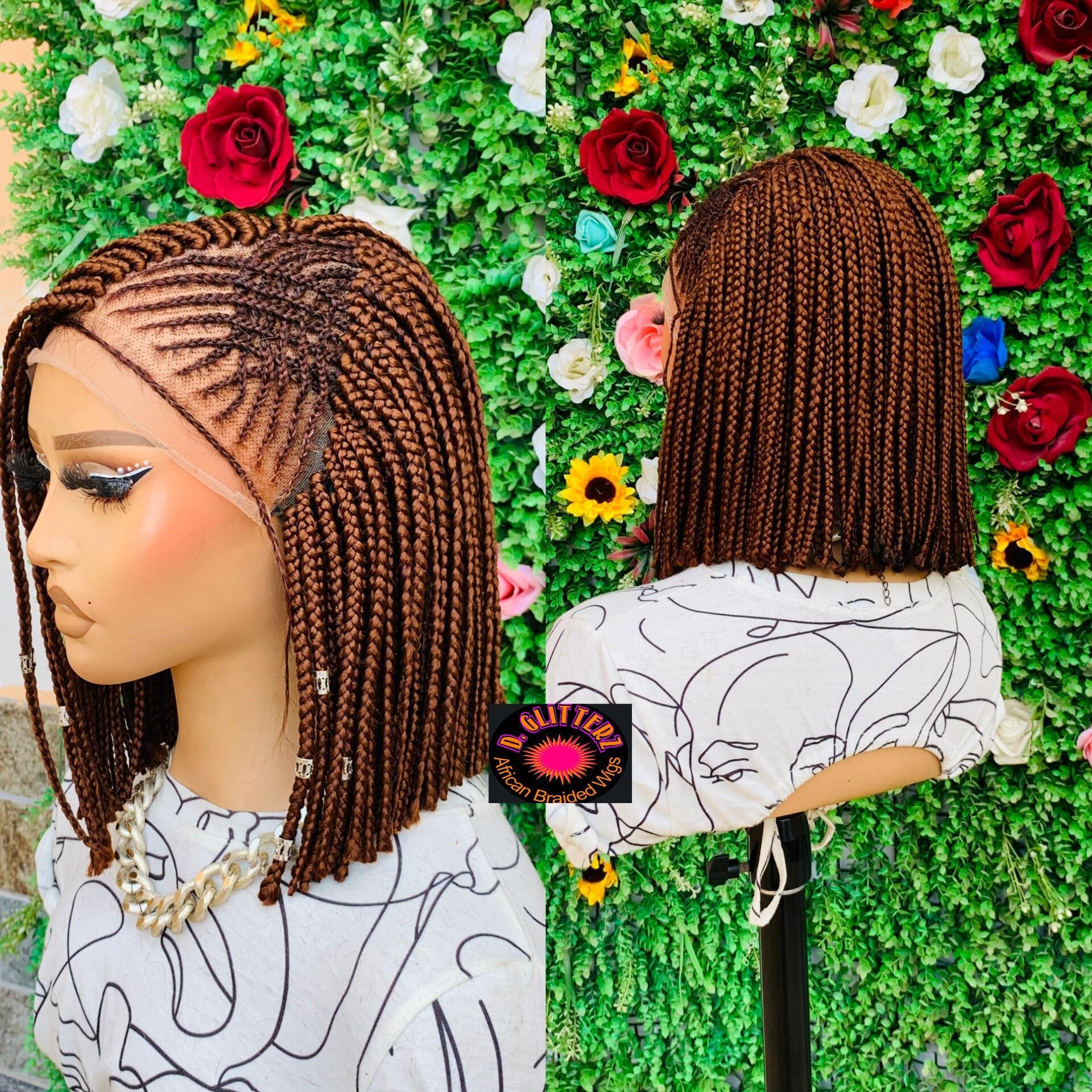 BRAIDED BOB WIGS ON 13*6 LACE CLOSURE - d.glitterzwigs