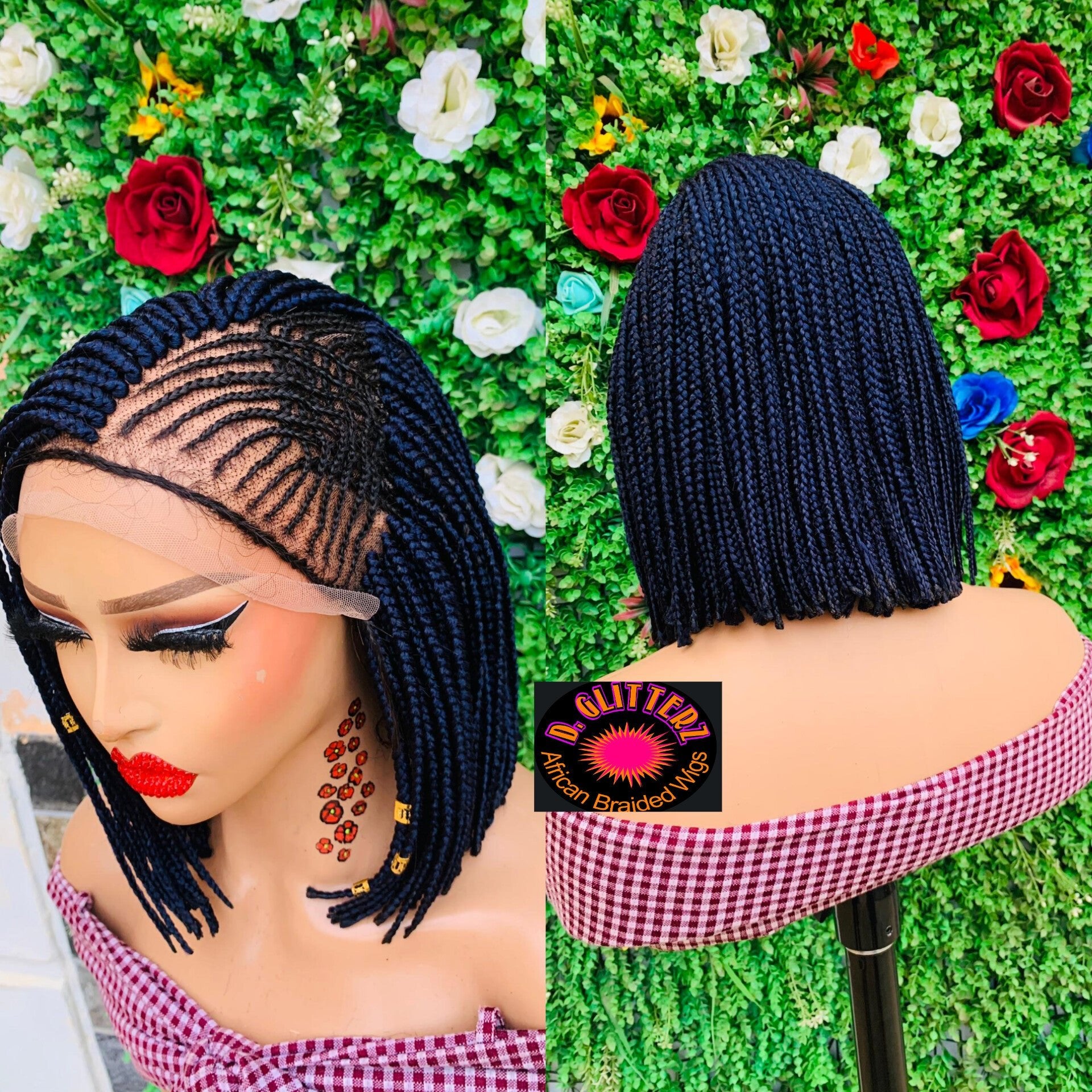 BRAIDED BOB WIGS ON 13*6 LACE CLOSURE - d.glitterzwigs