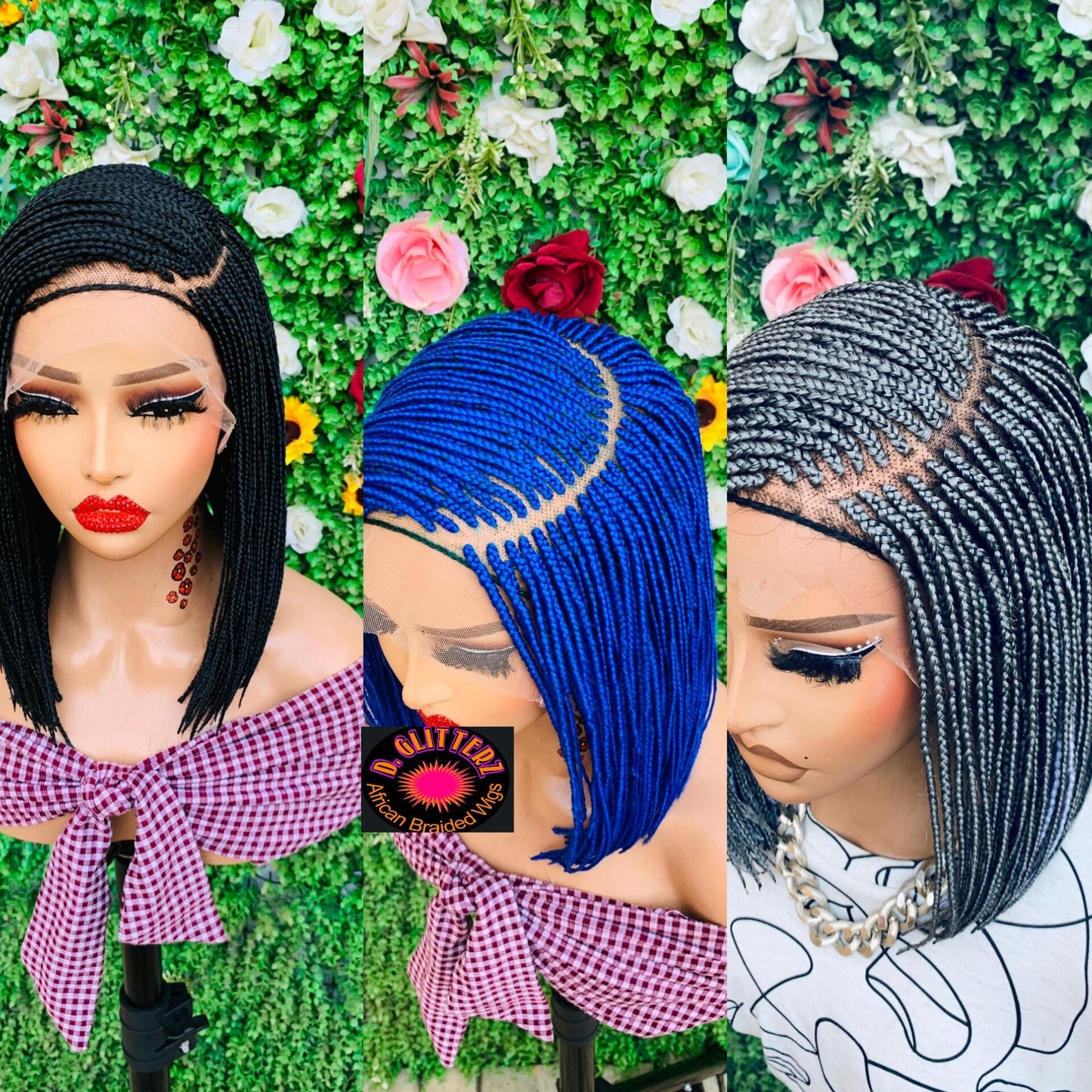 BRAIDED BOB WIGS ON 8*8 LACE CLOSURE - d.glitterzwigs