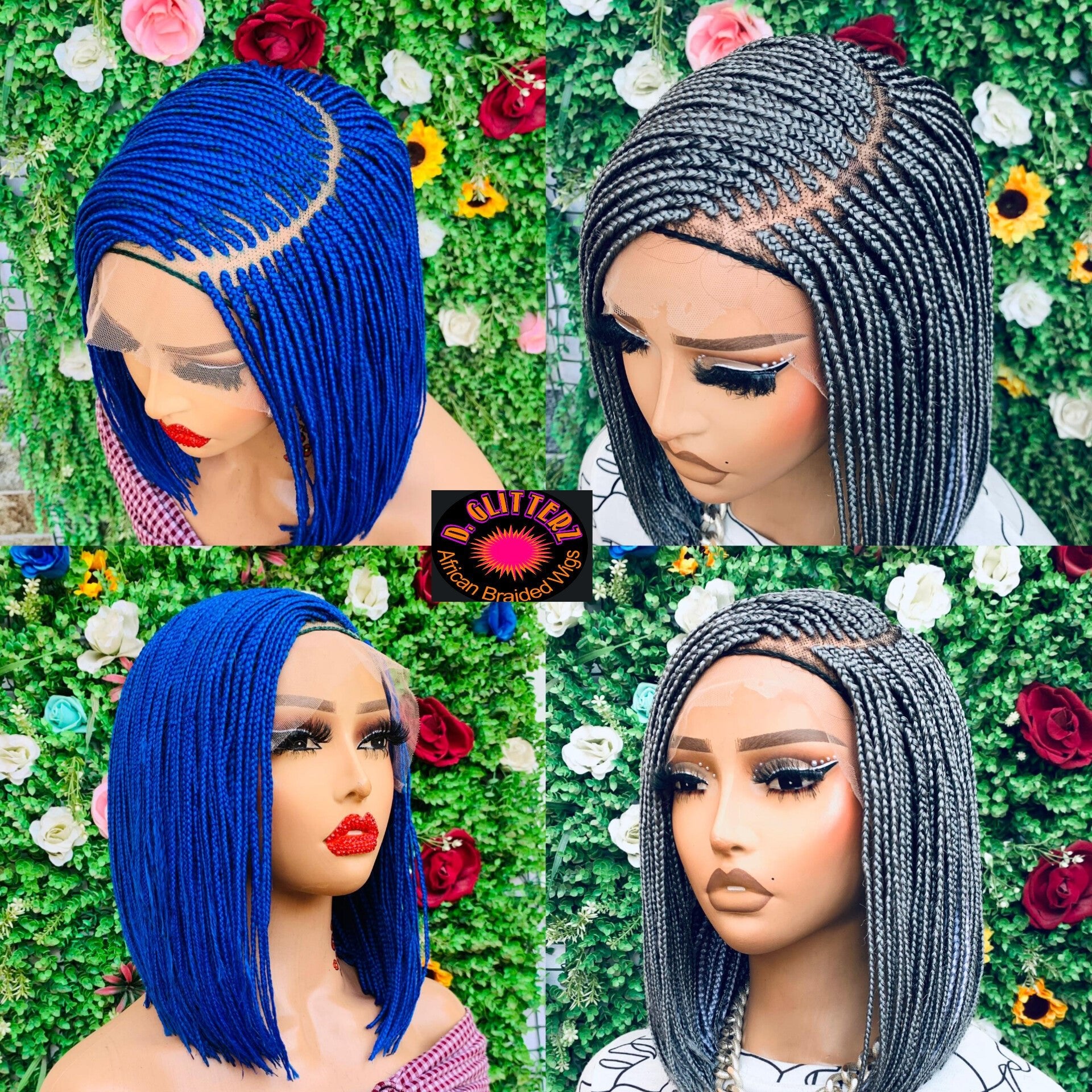 BRAIDED BOB WIGS ON 8*8 LACE CLOSURE - d.glitterzwigs