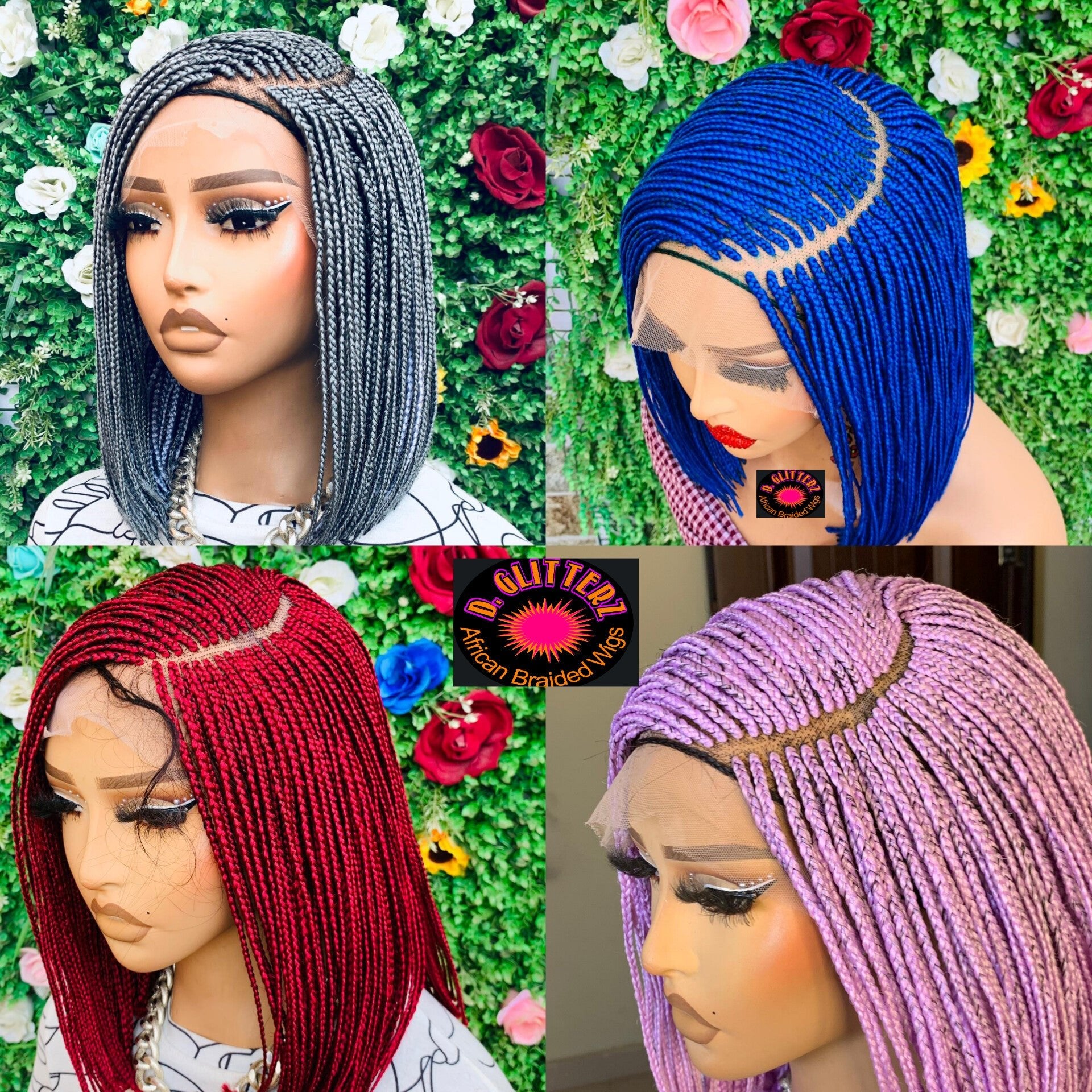 BRAIDED BOB WIGS ON 8*8 LACE CLOSURE - d.glitterzwigs