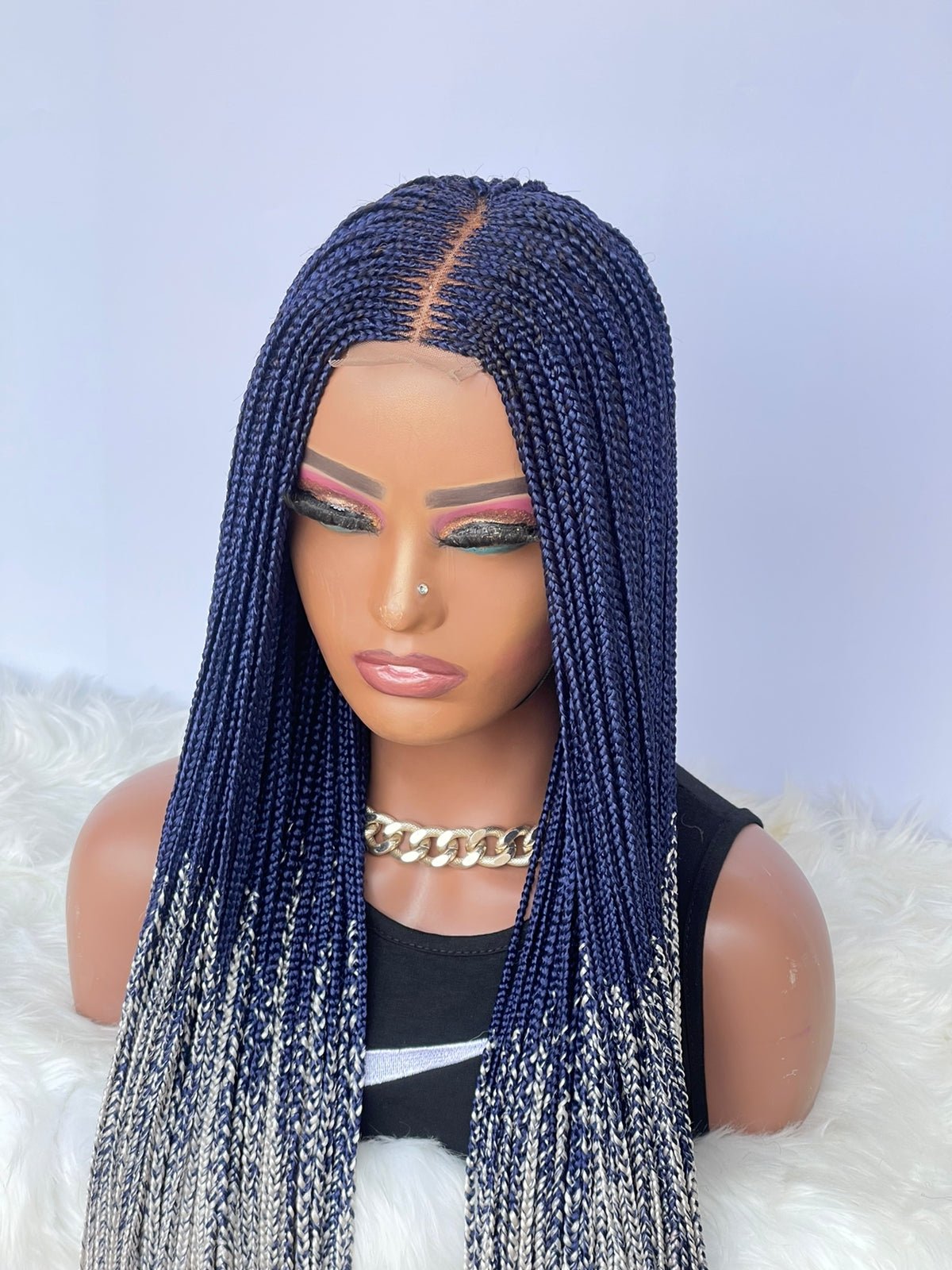 HALF CLOSURE BRAIDED CONROW WIGS ON 2*4LACE CLOSURE - d.glitterzwigs