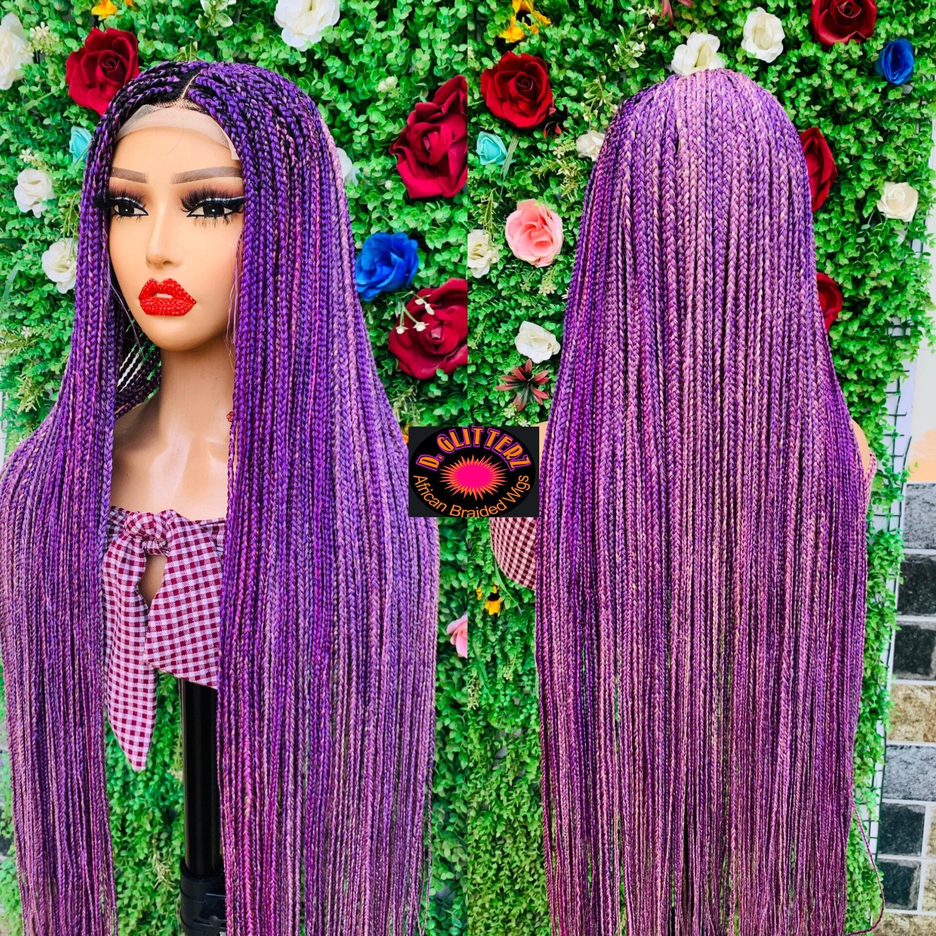 MEDIUM BOX BRAIDS WIGS ON 2*4 LACE CLOSURE - d.glitterzwigs