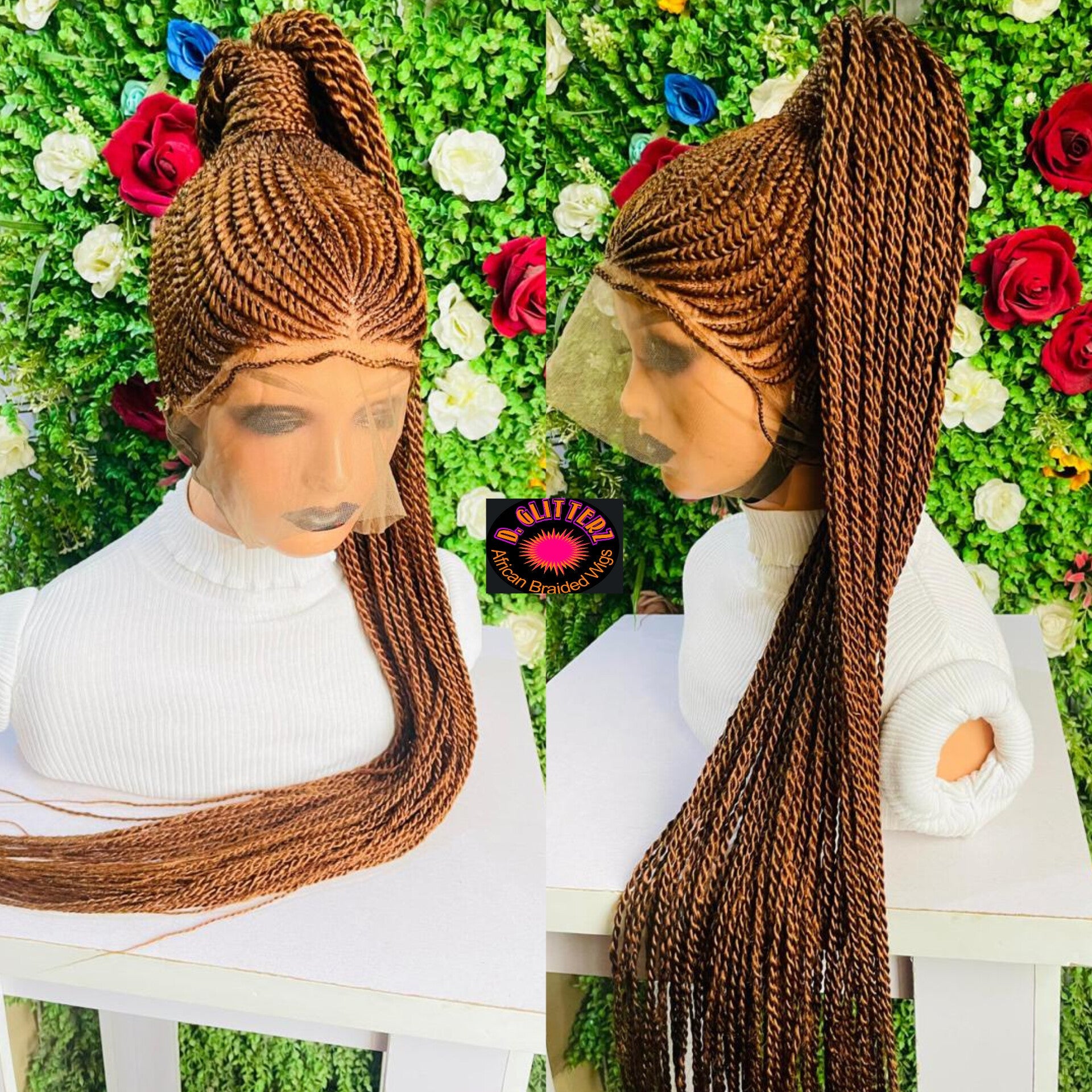 PONYTAIL BASKET CONROW WIGS ON 360 LACE CLOSURE - d.glitterzwigs