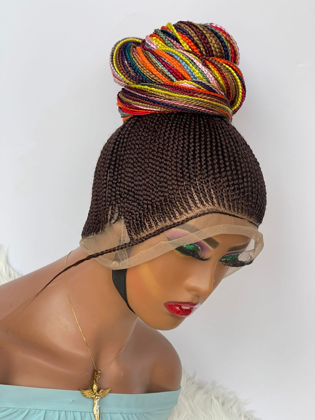 PONYTAIL BRAIDED WIGS ON 360 LACE CLOSURE - d.glitterzwigs