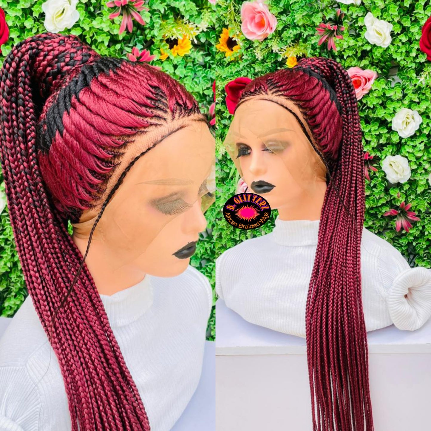TISSUE PONYTAIL BRAIDED WIGS ON 360 LACE CLOSURES - d.glitterzwigs