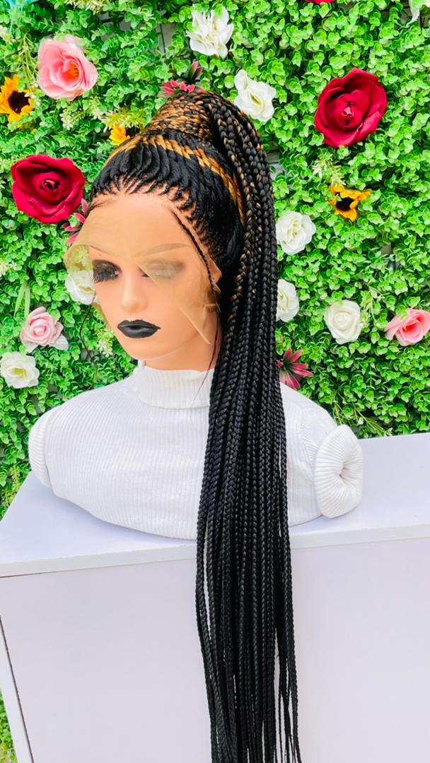 TISSUE PONYTAIL BRAIDED WIGS ON 360 LACE CLOSURES - d.glitterzwigs