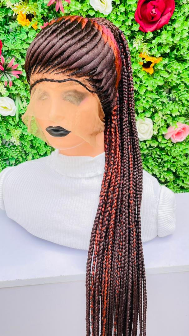 TISSUE PONYTAIL BRAIDED WIGS ON 360 LACE CLOSURES - d.glitterzwigs