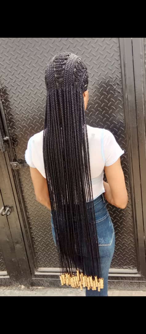 ZIGZAG All BACK AFRICAN BRAIDED WIGS ON FULL LACE CLOSURE - d.glitterzwigs